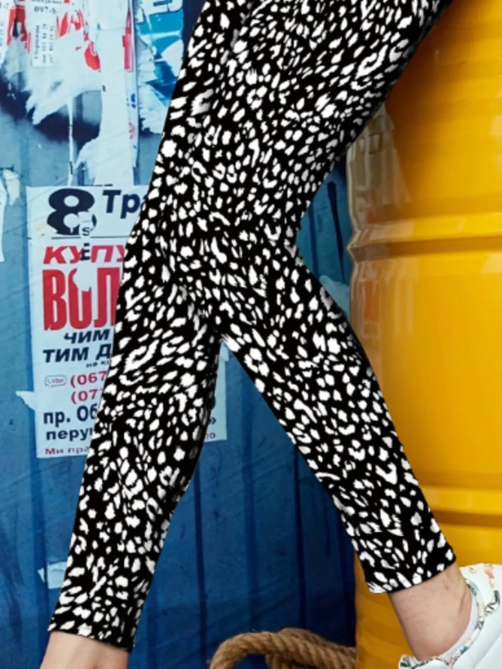 Printed High Waist Skinny Leggings - Grace Beauty H&C 