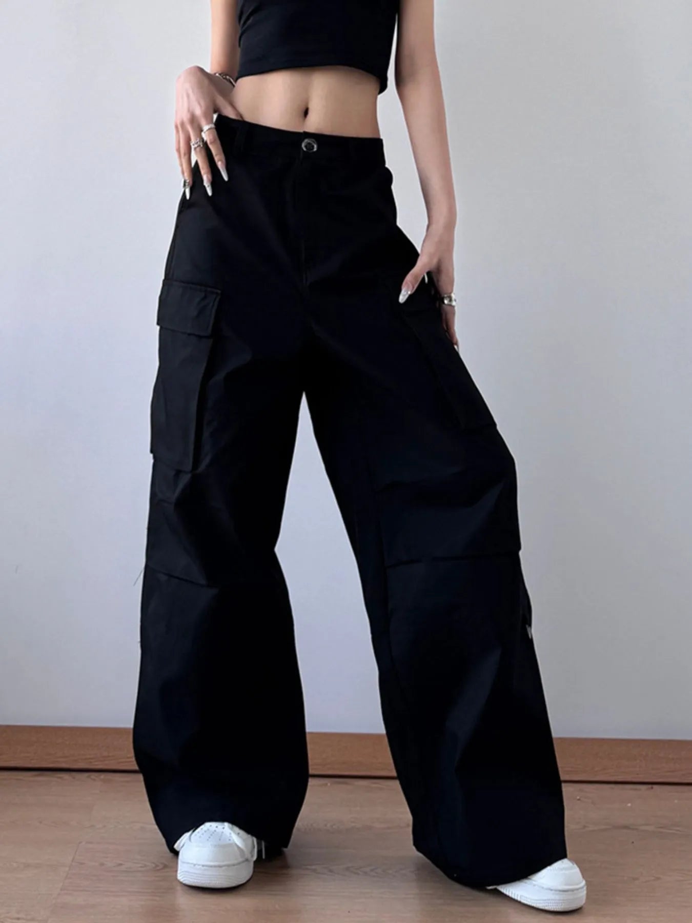 Oversized Cargo Wide Leg Pants - Grace Beauty H&C 