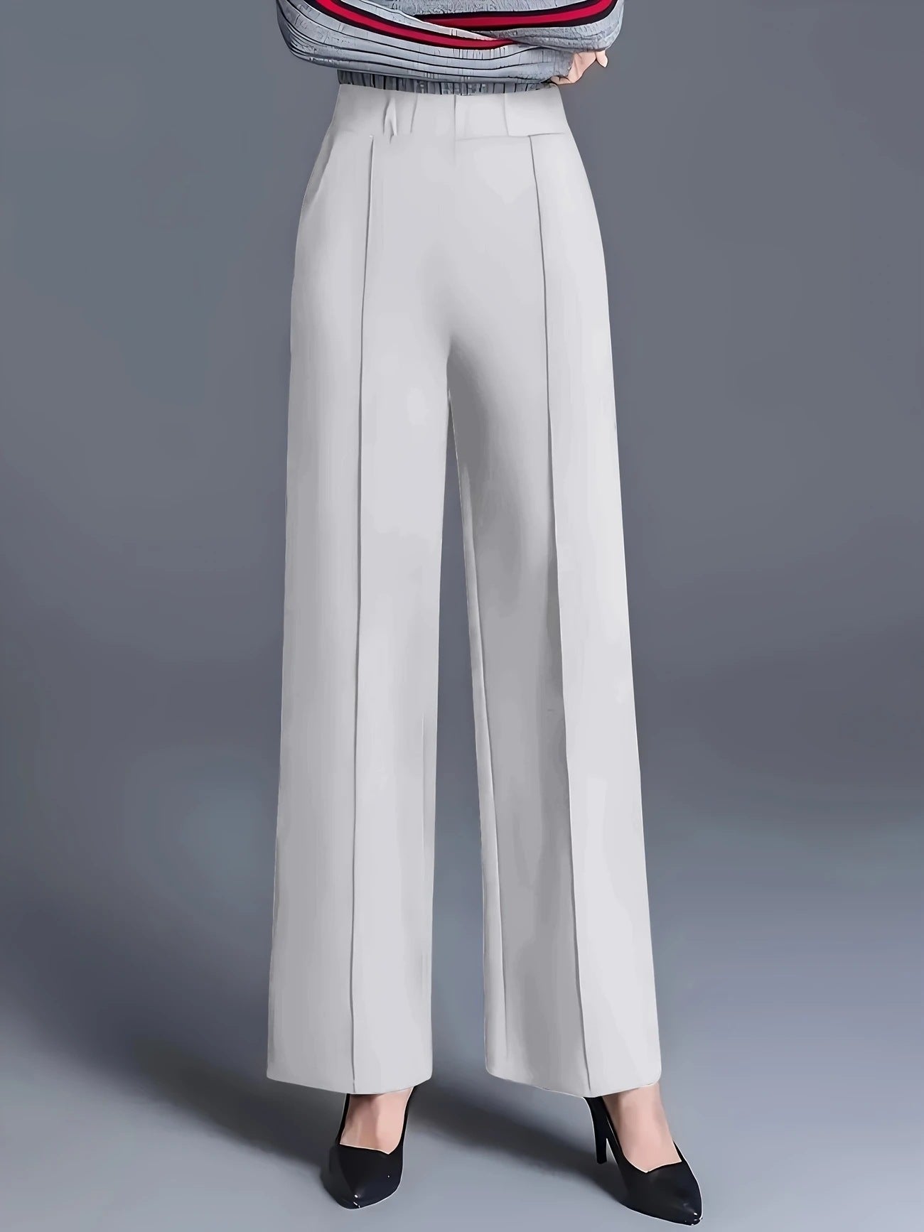 Women's Autumn And Winter Solid Color Wide Leg High Waist Loose And Slimming Casual Pants - Grace Beauty H&C 