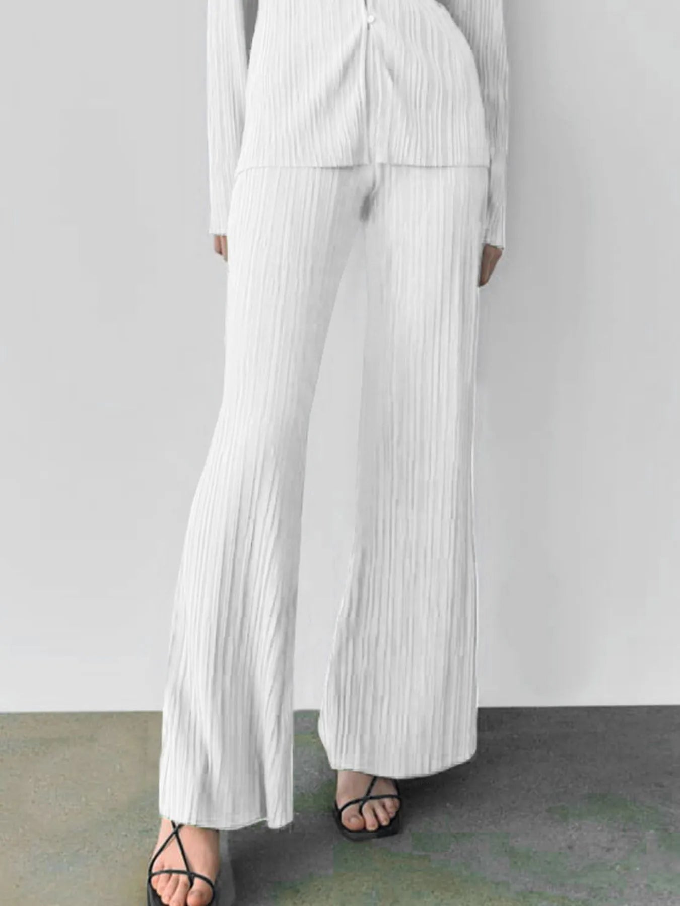 Texture Long Sleeve Top and Pants Lounge Set - Grace Beauty H&C 