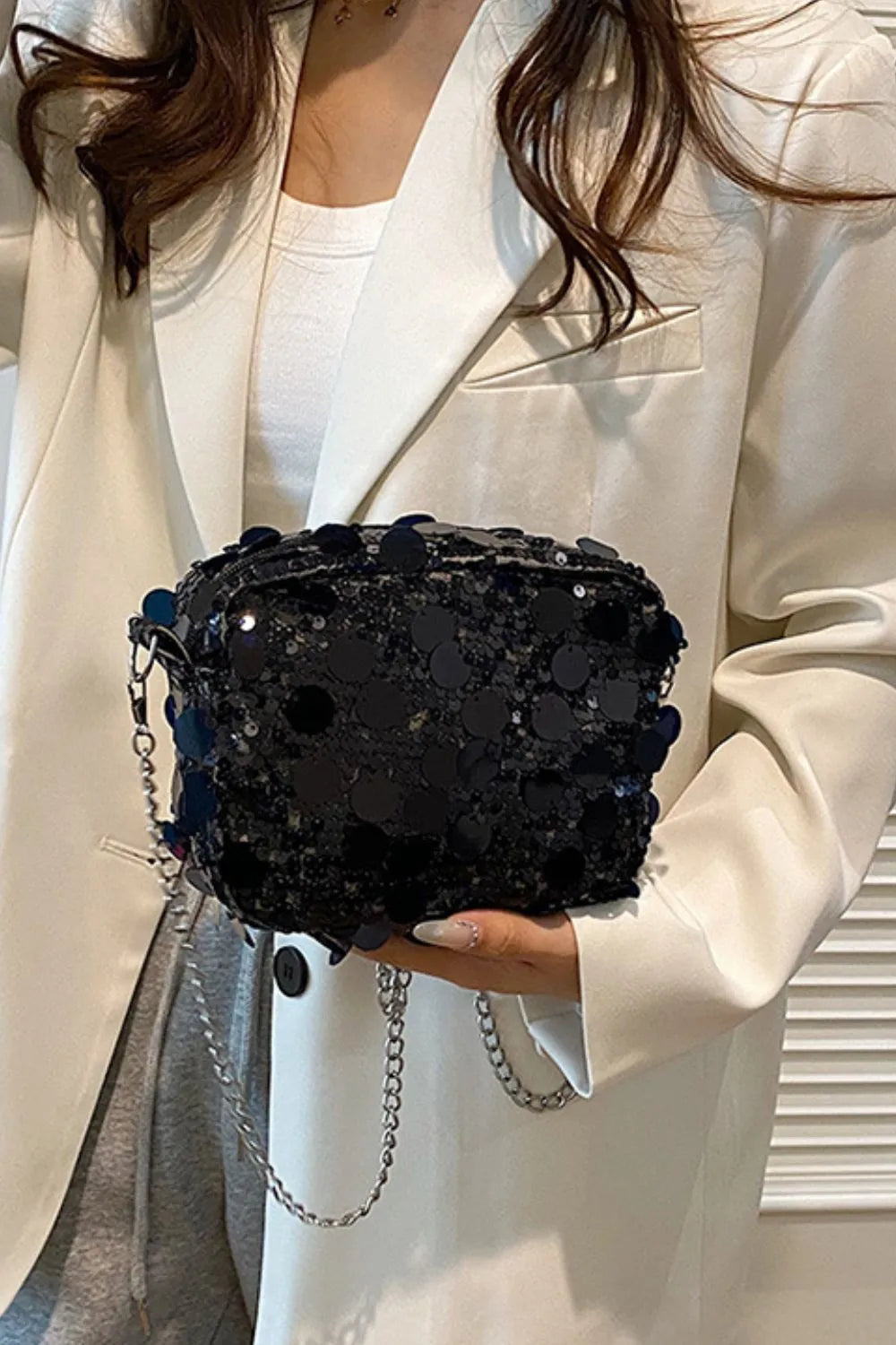 Sequin Chain Shoulder Bag - Grace Beauty H&C 