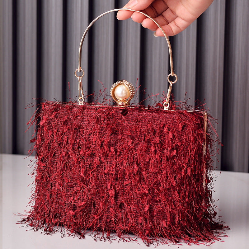 Tassel Handbags Women Dress Party Evening Bag Fashion Luxury Designer Square Bags Crossbody Shoulder Bag Ladies - Grace Beauty H&C 