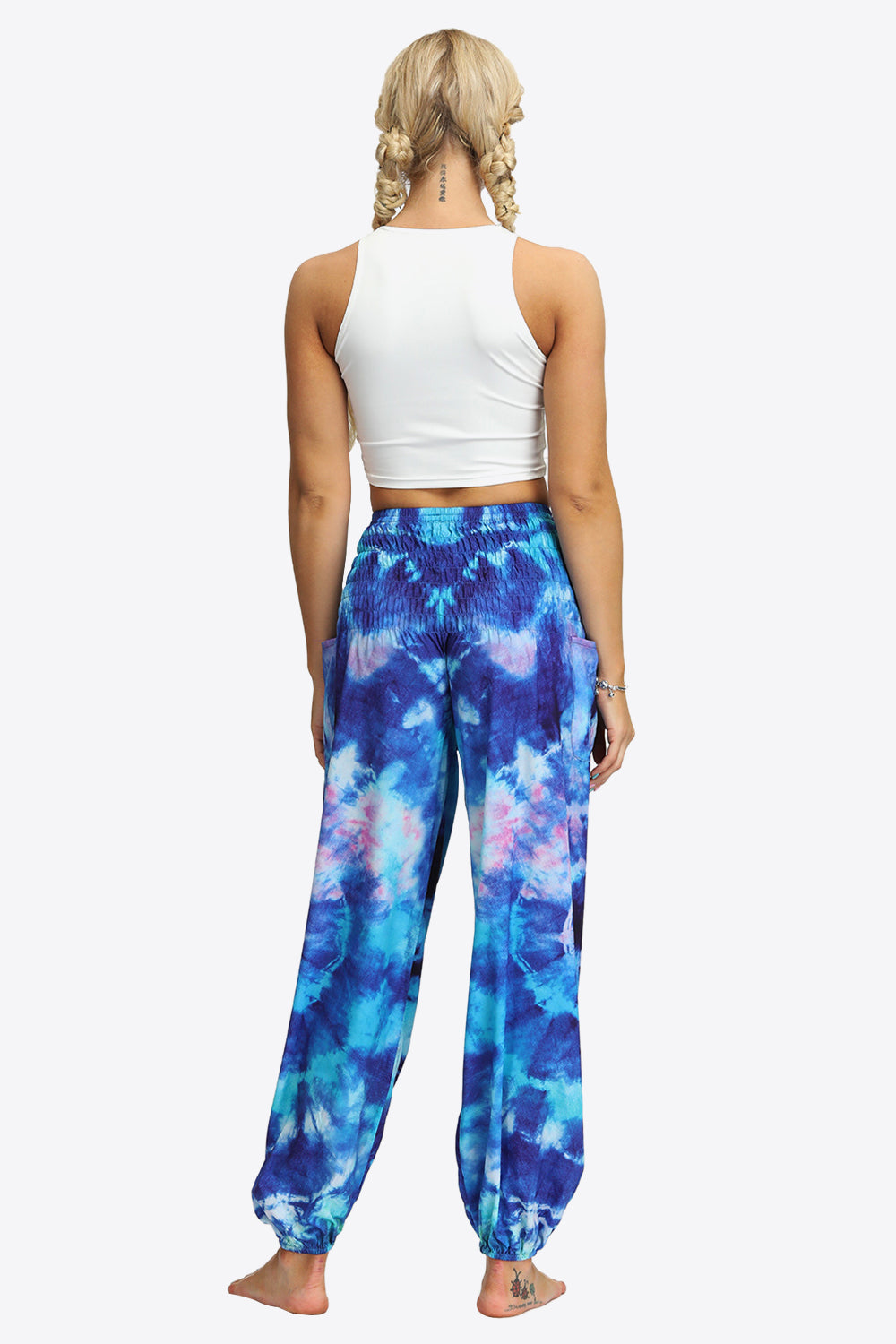 Tie-Dye Smocked Joggers - Grace Beauty H&C 