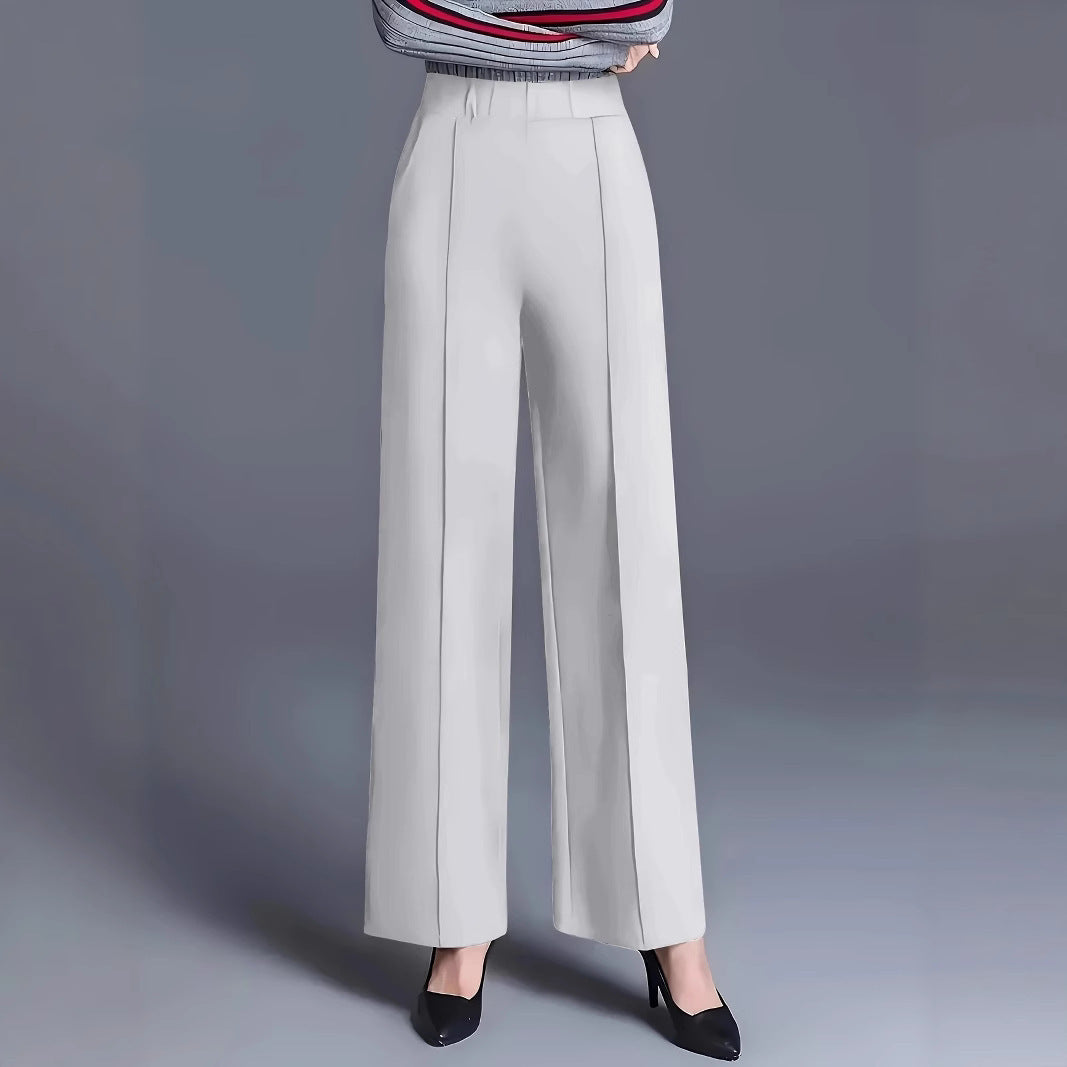 Women's Autumn And Winter Solid Color Wide Leg High Waist Loose And Slimming Casual Pants - Grace Beauty H&C 