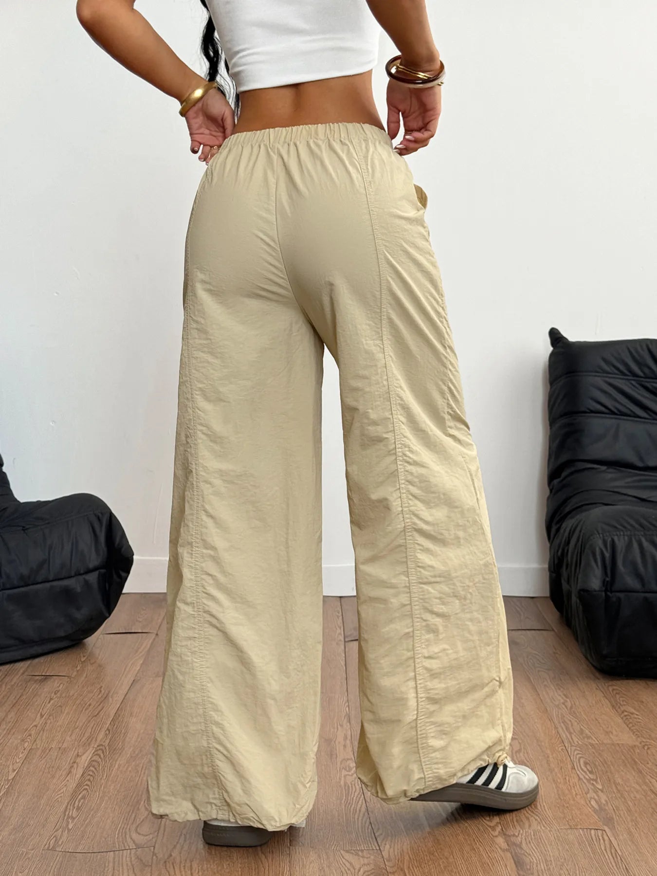 Drawstring Wide Leg Cargo Pants - Grace Beauty H&C 