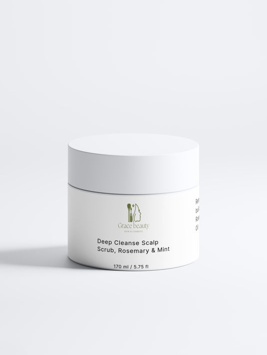 Deep Cleanse Scalp Scrub, Rosemary & Mint - Grace Beauty H&C 
