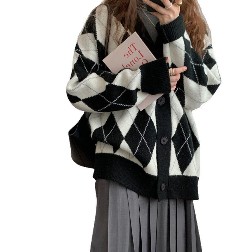 sweet lazy wind cardigan sweater female knitted top tide - Grace Beauty H&C 