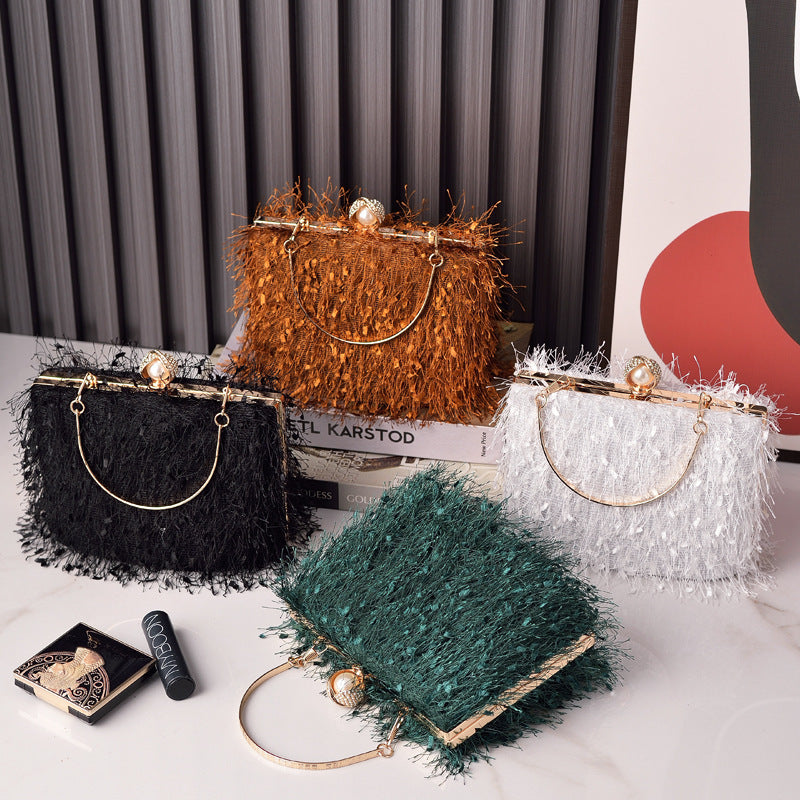 Tassel Handbags Women Dress Party Evening Bag Fashion Luxury Designer Square Bags Crossbody Shoulder Bag Ladies - Grace Beauty H&C 