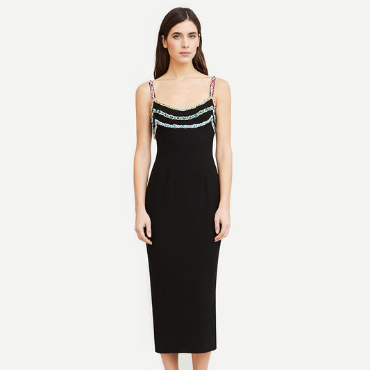 Rhinestone Sling Temperament Party Dress - Grace Beauty H&C 