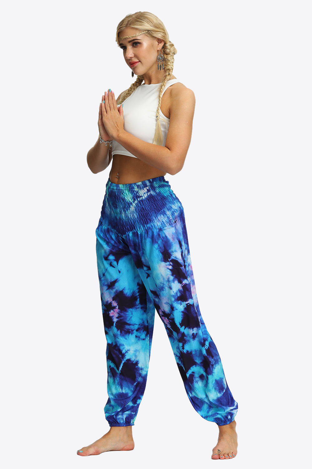Tie-Dye Smocked Joggers - Grace Beauty H&C 