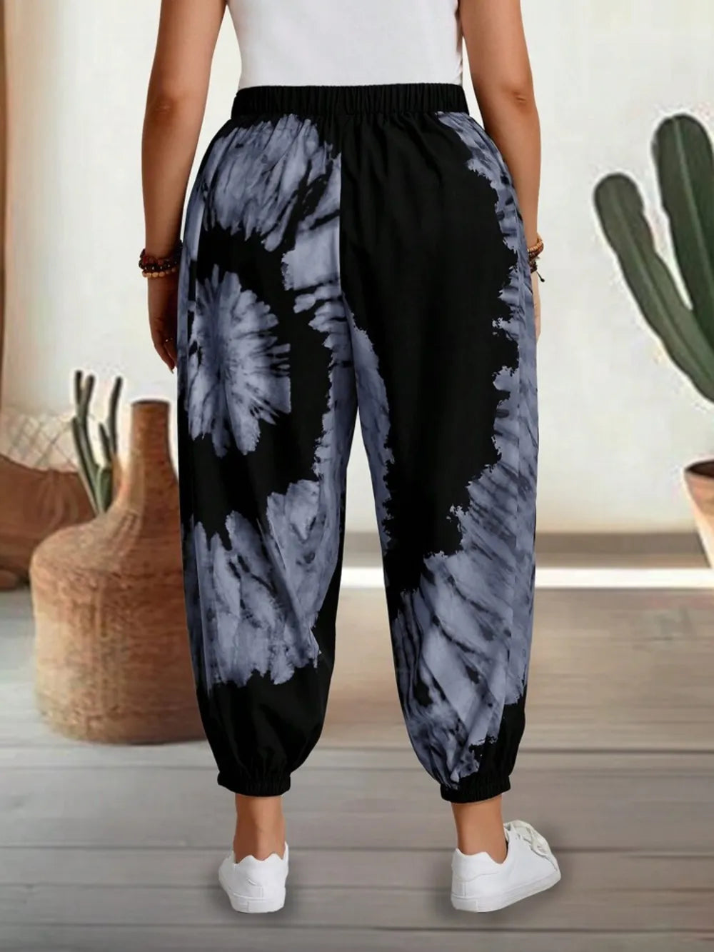 Tie-Dye Elastic Waist Pants - Grace Beauty H&C 