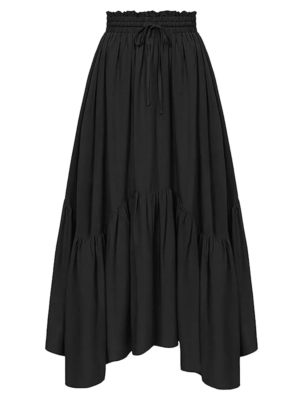 Smocked Waist Band Ruched Layered Skirt - Grace Beauty H&C 