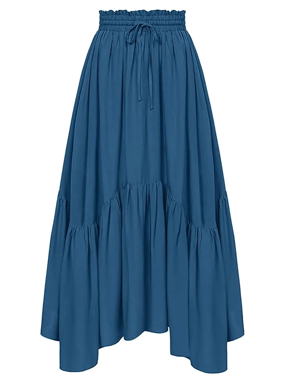 Smocked Waist Band Ruched Layered Skirt - Grace Beauty H&C 