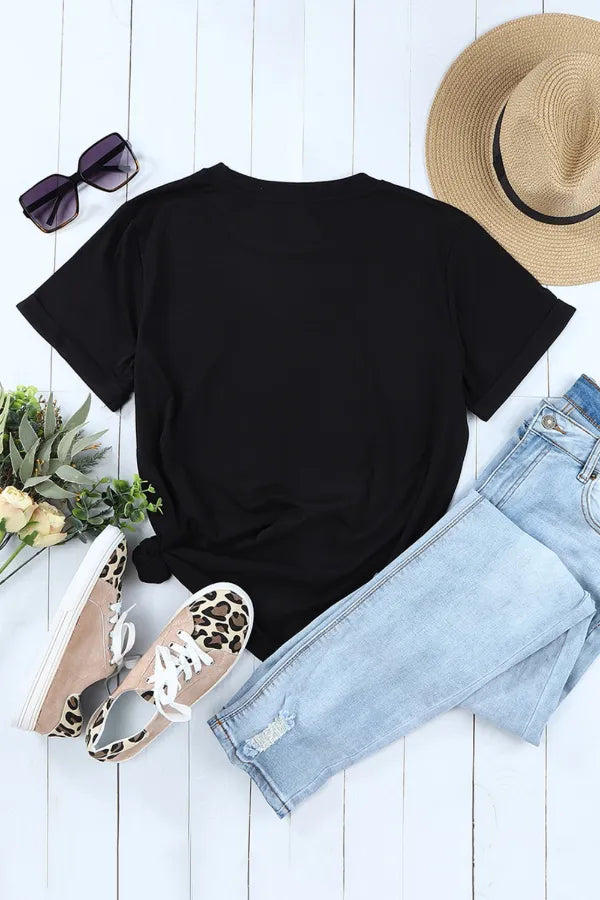 AMEN Bow Round Neck Short Sleeve T Shirt - Grace Beauty H&C 