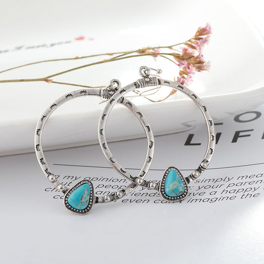 Artificial Turquoise Drop Earrings – Elegant Boho Jewelry for Women - Grace Beauty H&C 