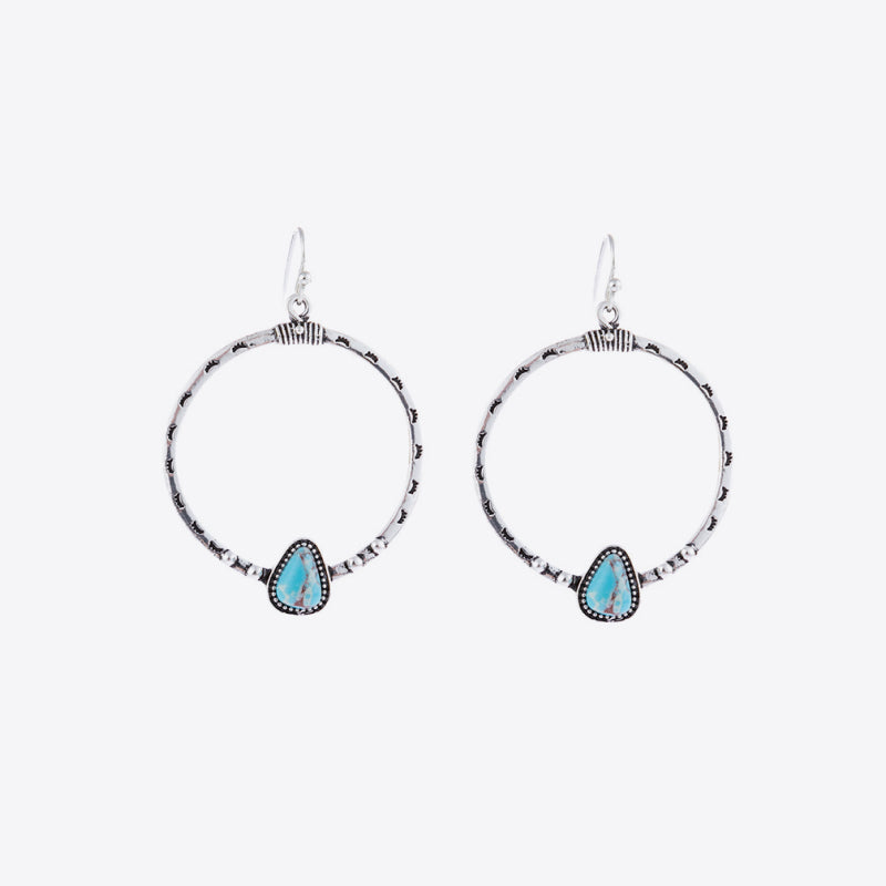 Artificial Turquoise Drop Earrings – Elegant Boho Jewelry for Women - Grace Beauty H&C 