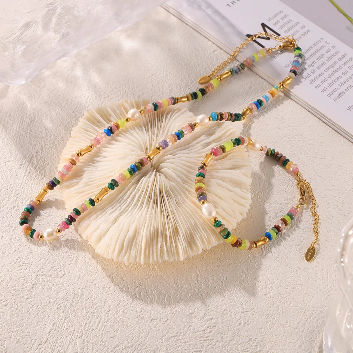 Bohemian Natural Stone Pearl Beaded Jewelry Set - Grace Beauty H&C 