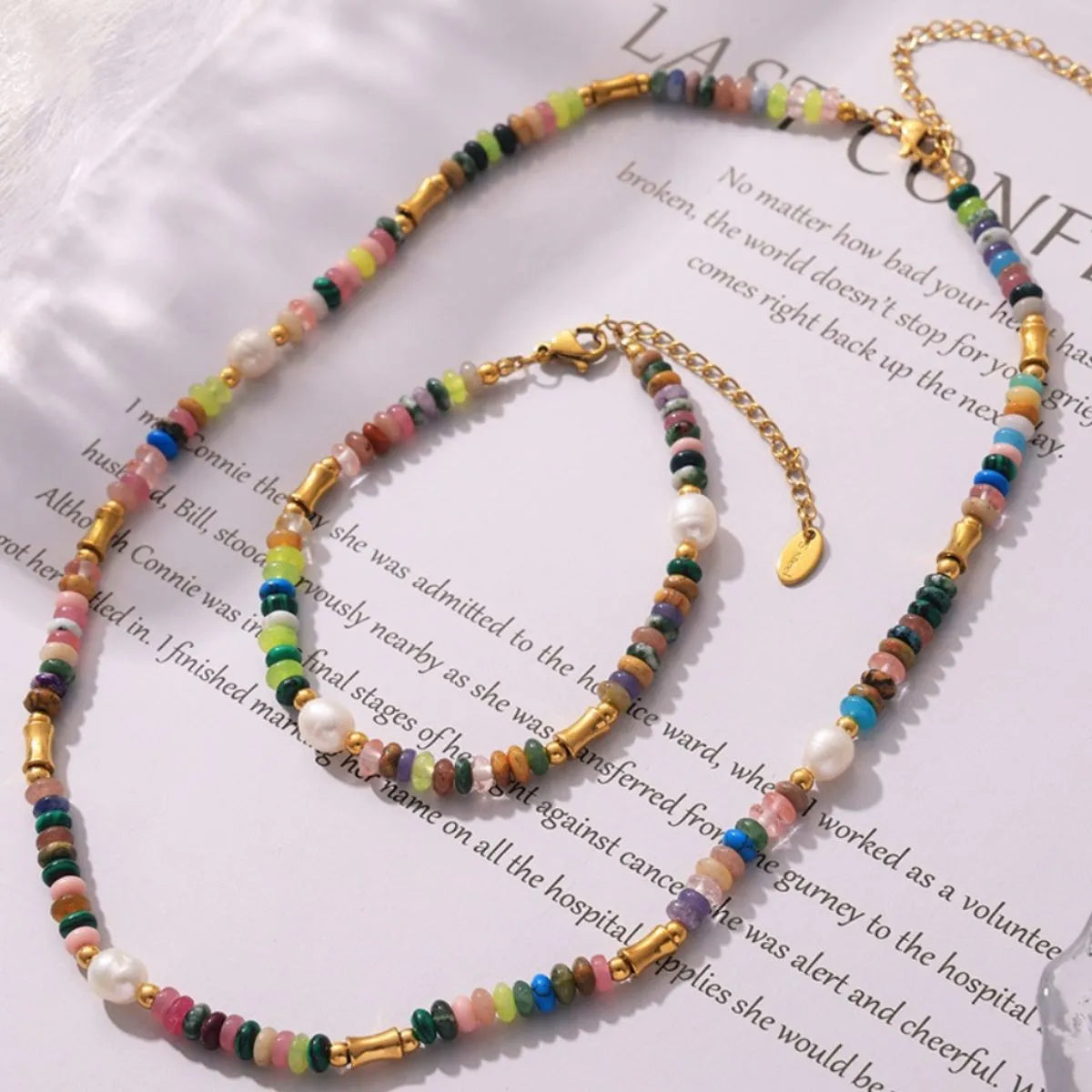 Bohemian Natural Stone Pearl Beaded Jewelry Set - Grace Beauty H&C 