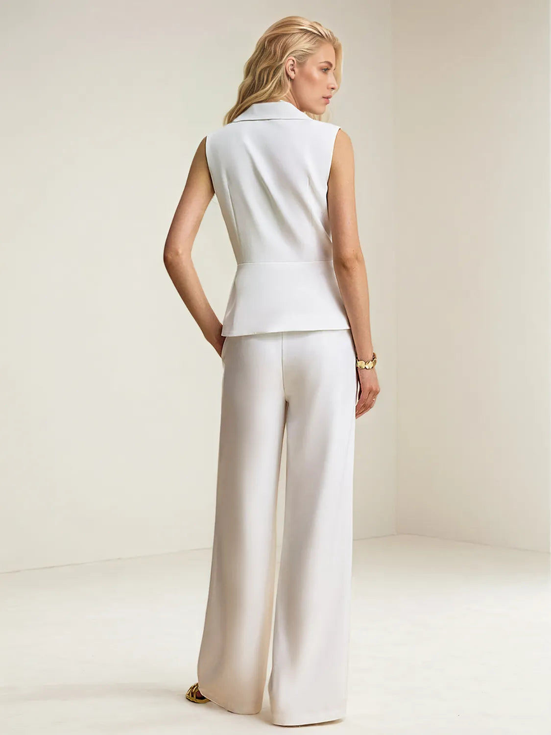 Button Up Vest and Pants Suit Set - Grace Beauty H&C 