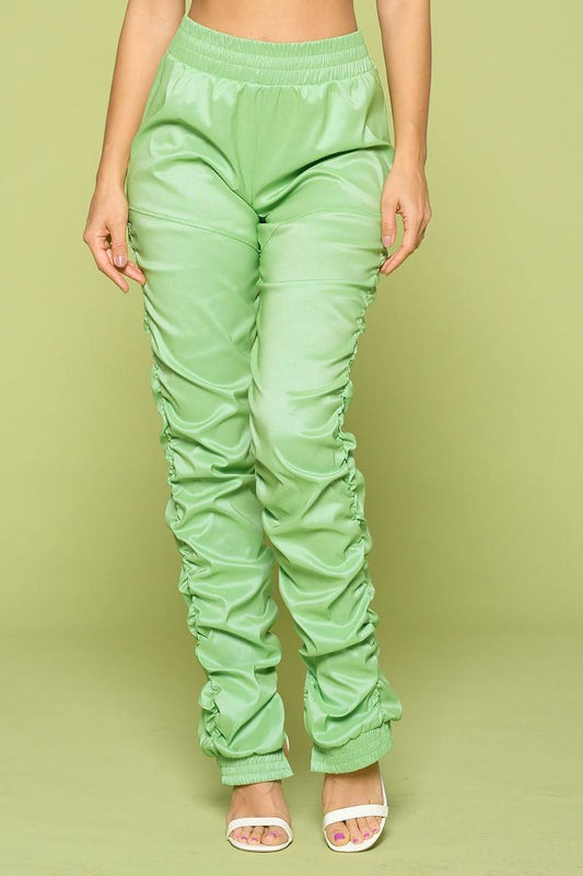 Leather Pu Ruched Pants - Grace Beauty H&C 