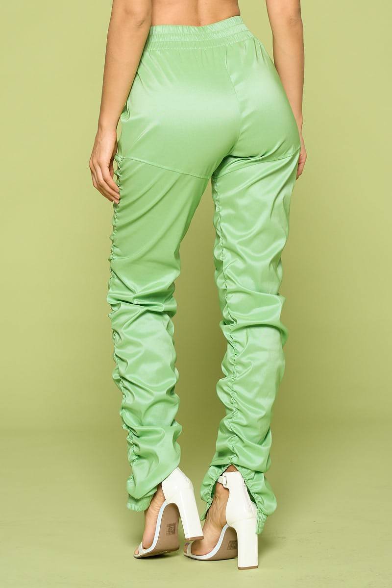 Leather Pu Ruched Pants - Grace Beauty H&C 