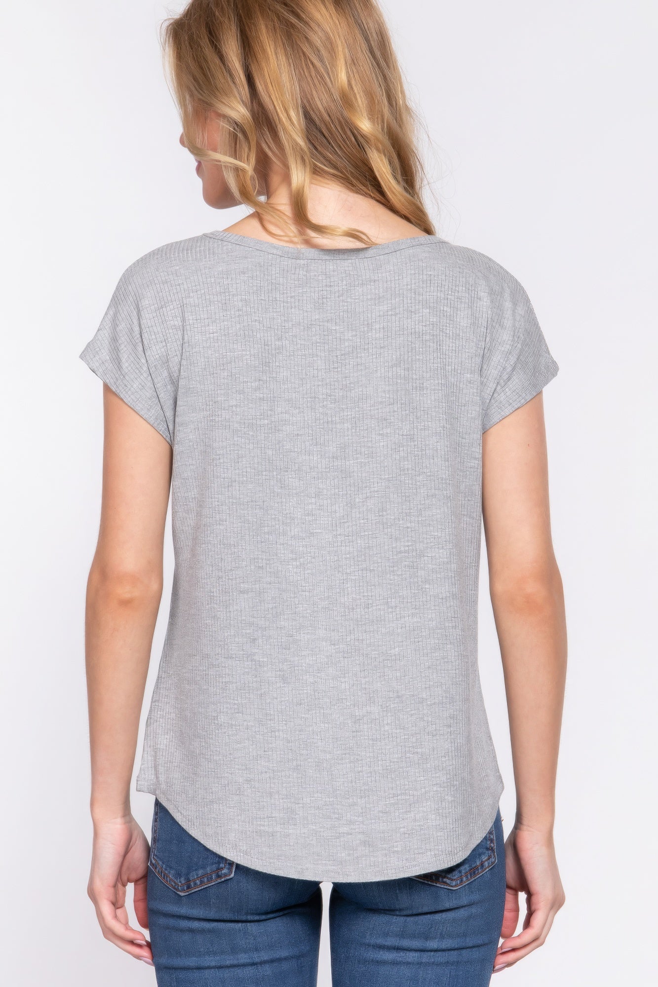 Short Dolman Slv Rib Knit Top - Grace Beauty H&C 