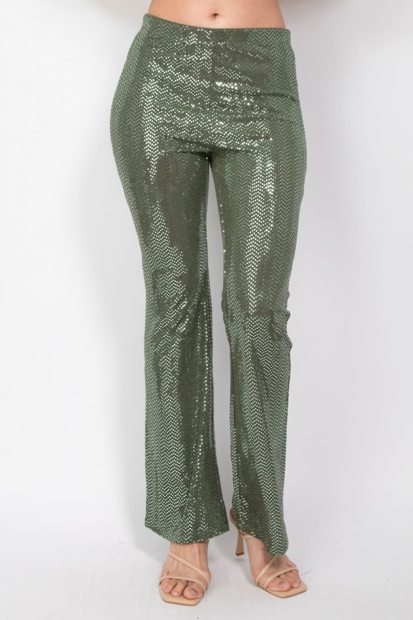 Sequined Fit & Flare Midrise Pants - Grace Beauty H&C 