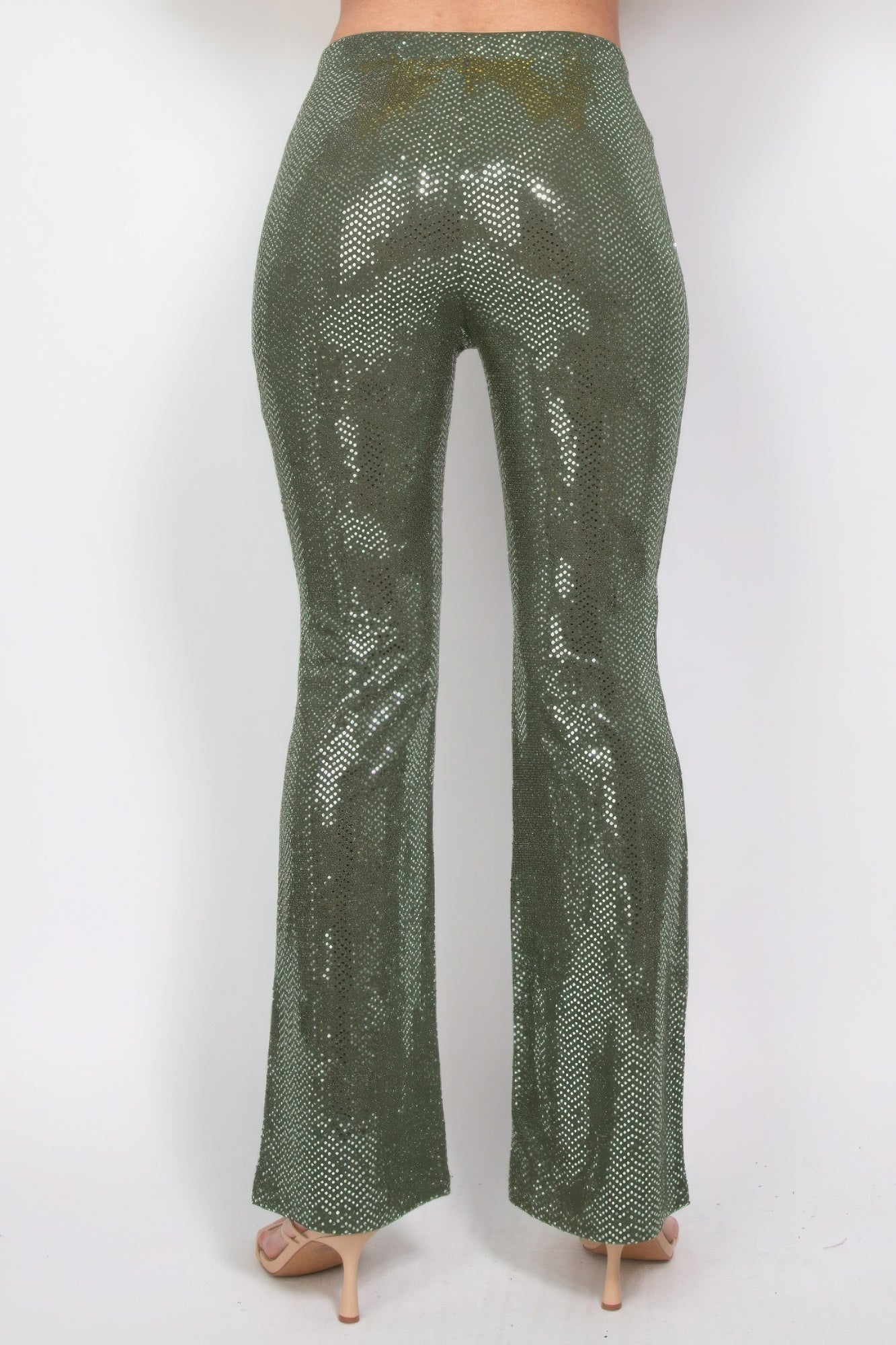 Sequined Fit & Flare Midrise Pants - Grace Beauty H&C 