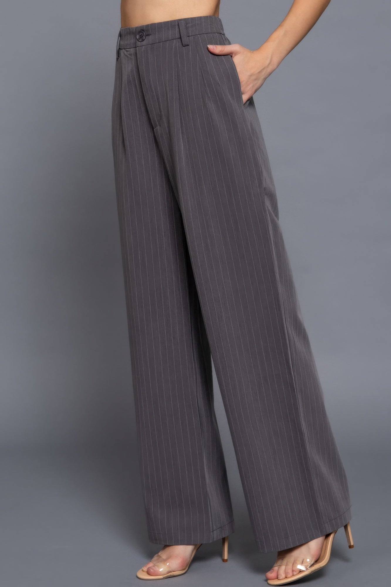 Pin Stripe Woven Straight Pants - Grace Beauty H&C 
