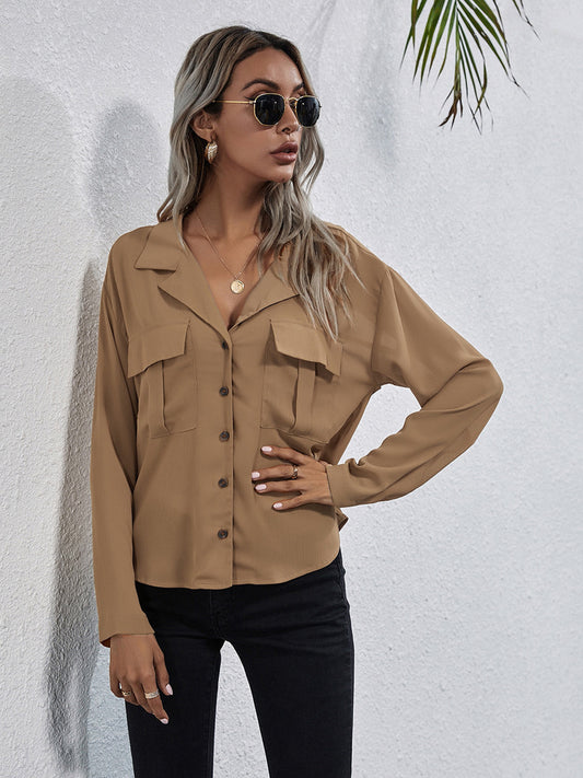 Collared Neck Button Down Shirt - Grace Beauty H&C 