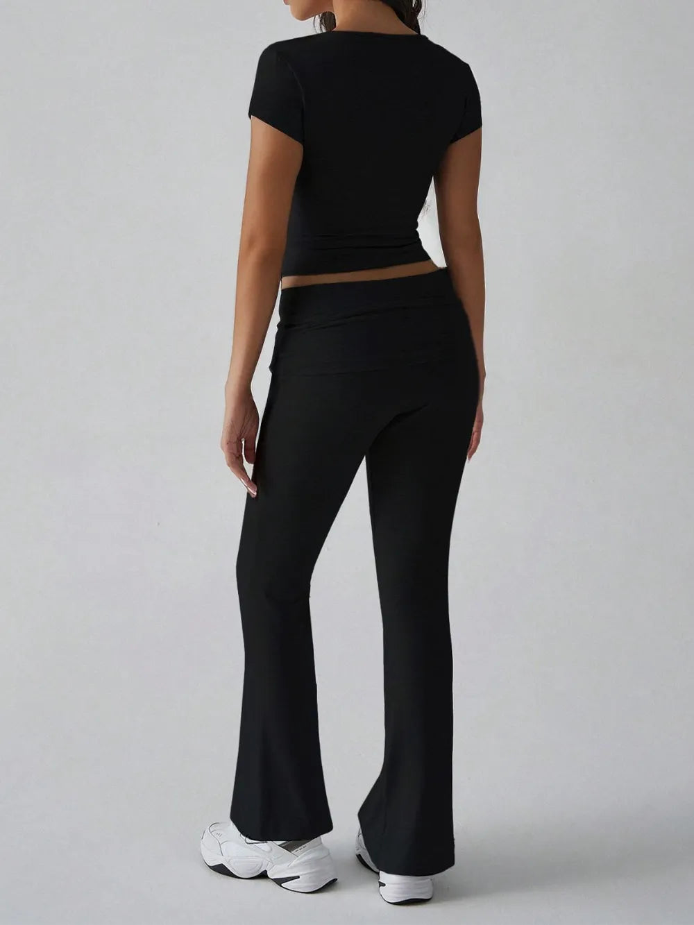 Devine V-Neck Top and Bootcut Leggings Set - Grace Beauty H&C 