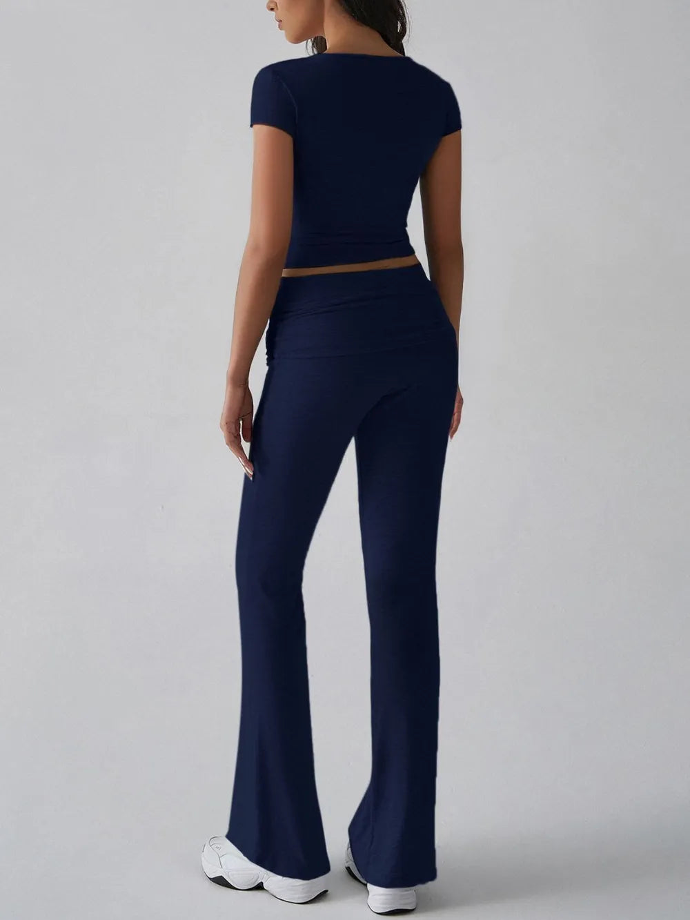 Devine V-Neck Top and Bootcut Leggings Set - Grace Beauty H&C 