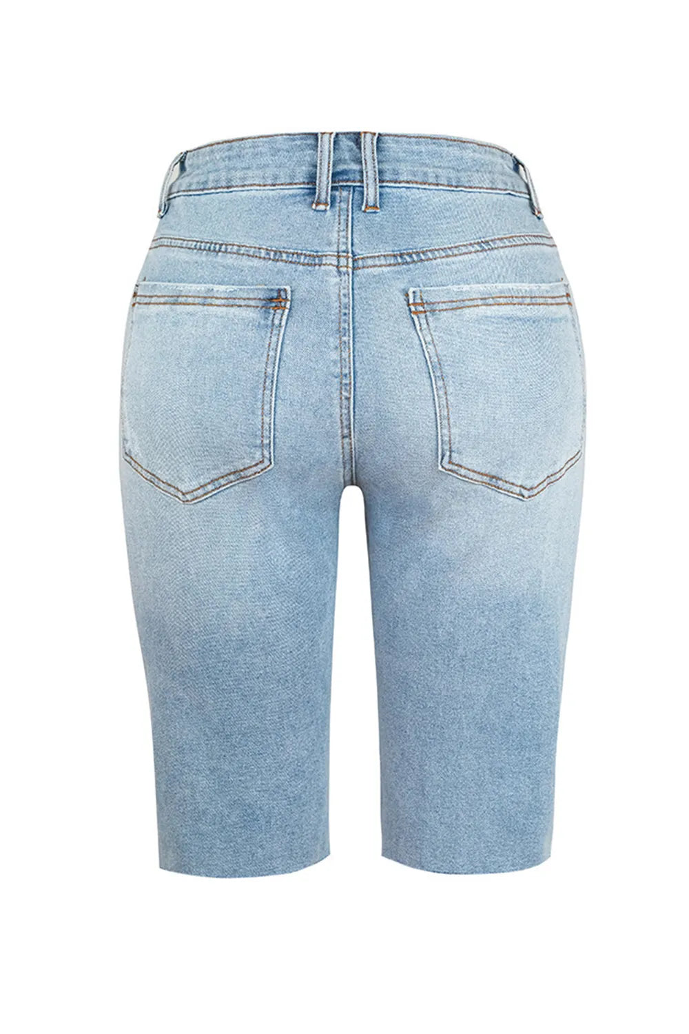 Distressed Pocketed Denim Shorts - Grace Beauty H&C 