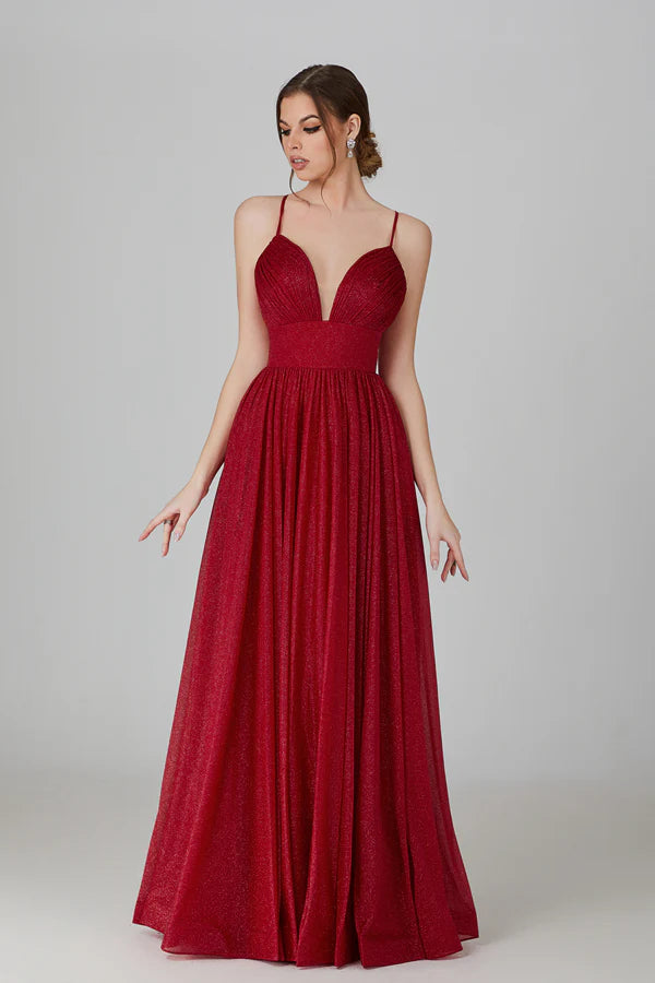 Timeless Charm: Effortless Wine Prom Gown - Grace beauty H&C 