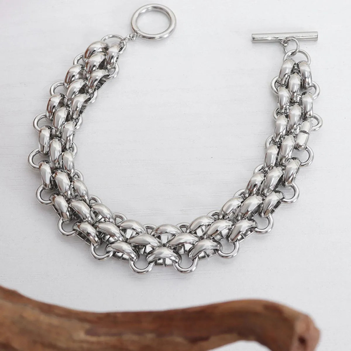 Gold Chain Link Jewelry Set with Necklace and Bracelet - Grace Beauty H&C 