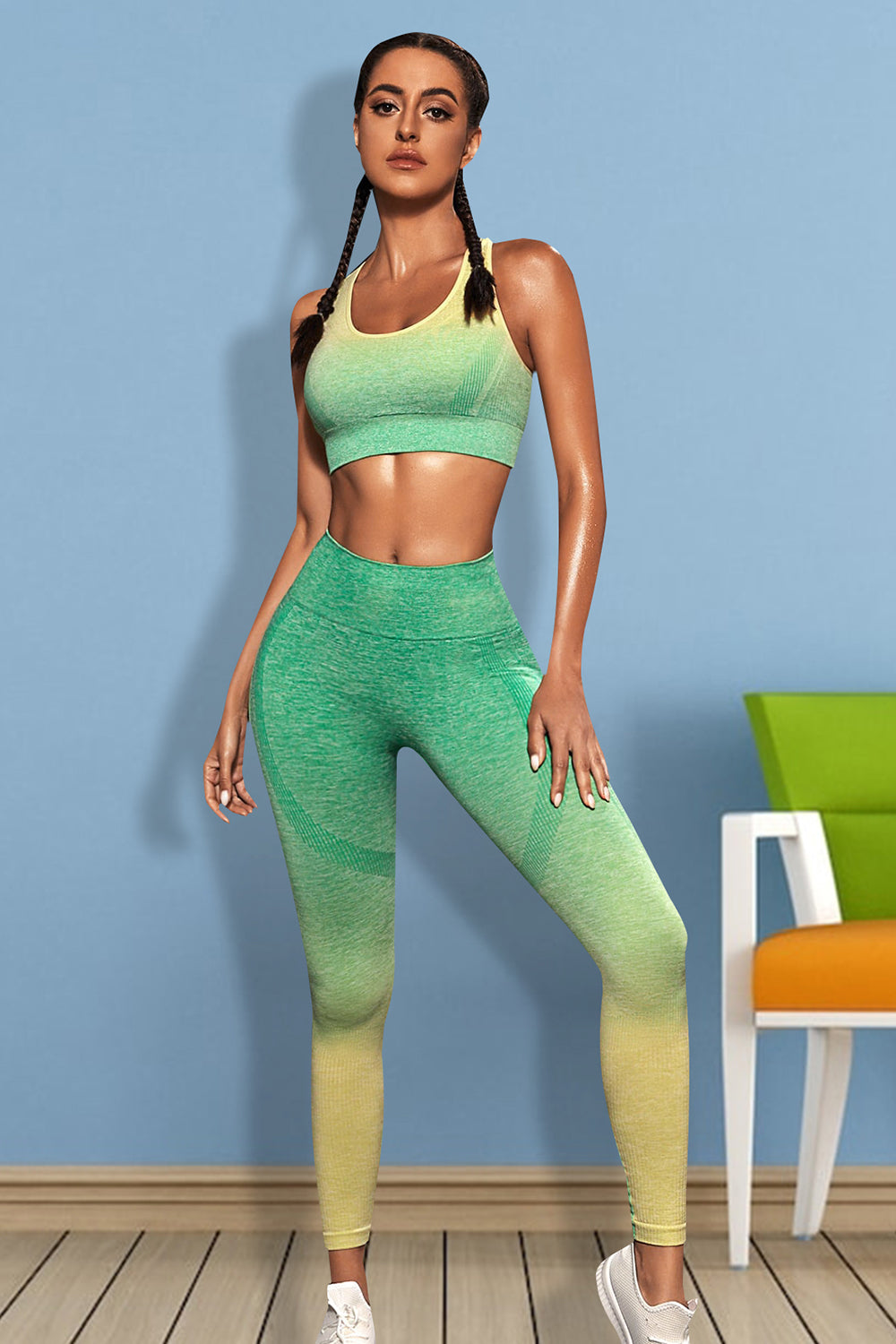 Gradient Sports Tank and Leggings Set - Grace Beauty H&C 