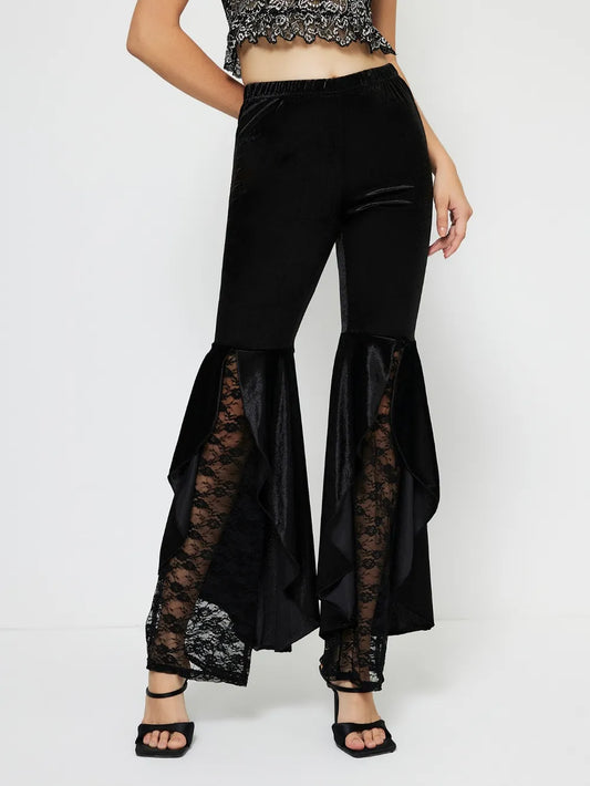 High Waist Lace Flare Pants - Grace Beauty H&C 