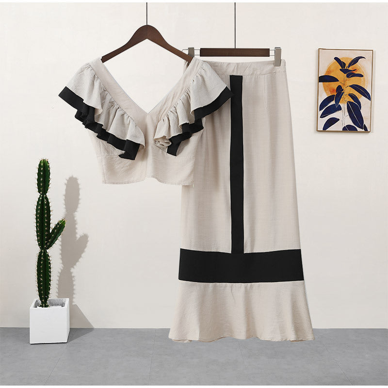 High-Waist Slim Fit Vacation Long Dress Set - Grace Beauty H&C 