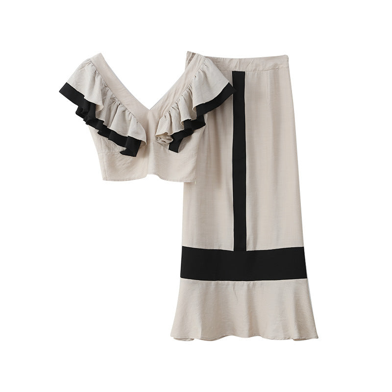 High-Waist Slim Fit Vacation Long Dress Set - Grace Beauty H&C 
