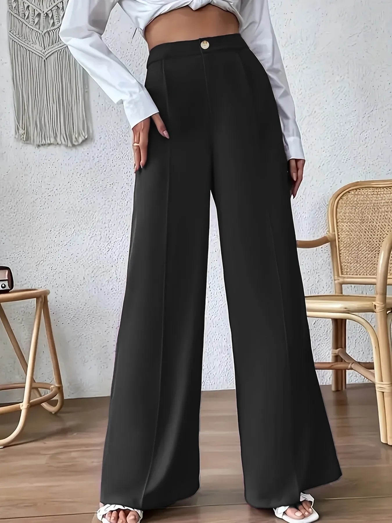 High Waist Wide Leg Pants - Grace Beauty H&C 