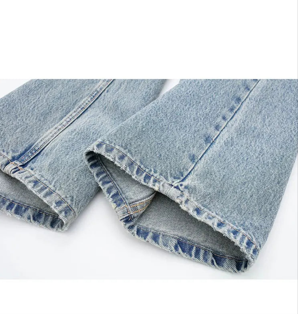 Women's Fashion Denim Blue Jeans Distressed - Grace Beauty H&C 
