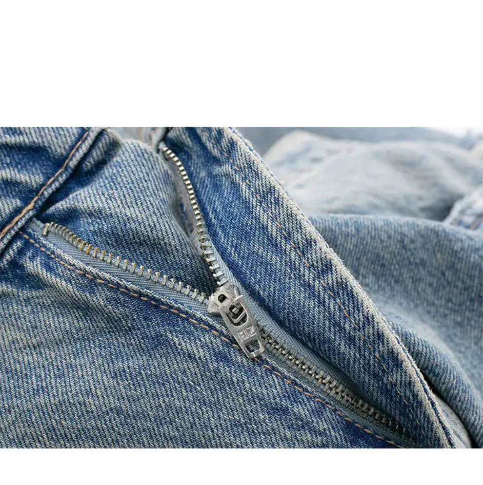 Women's Fashion Denim Blue Jeans Distressed - Grace Beauty H&C 