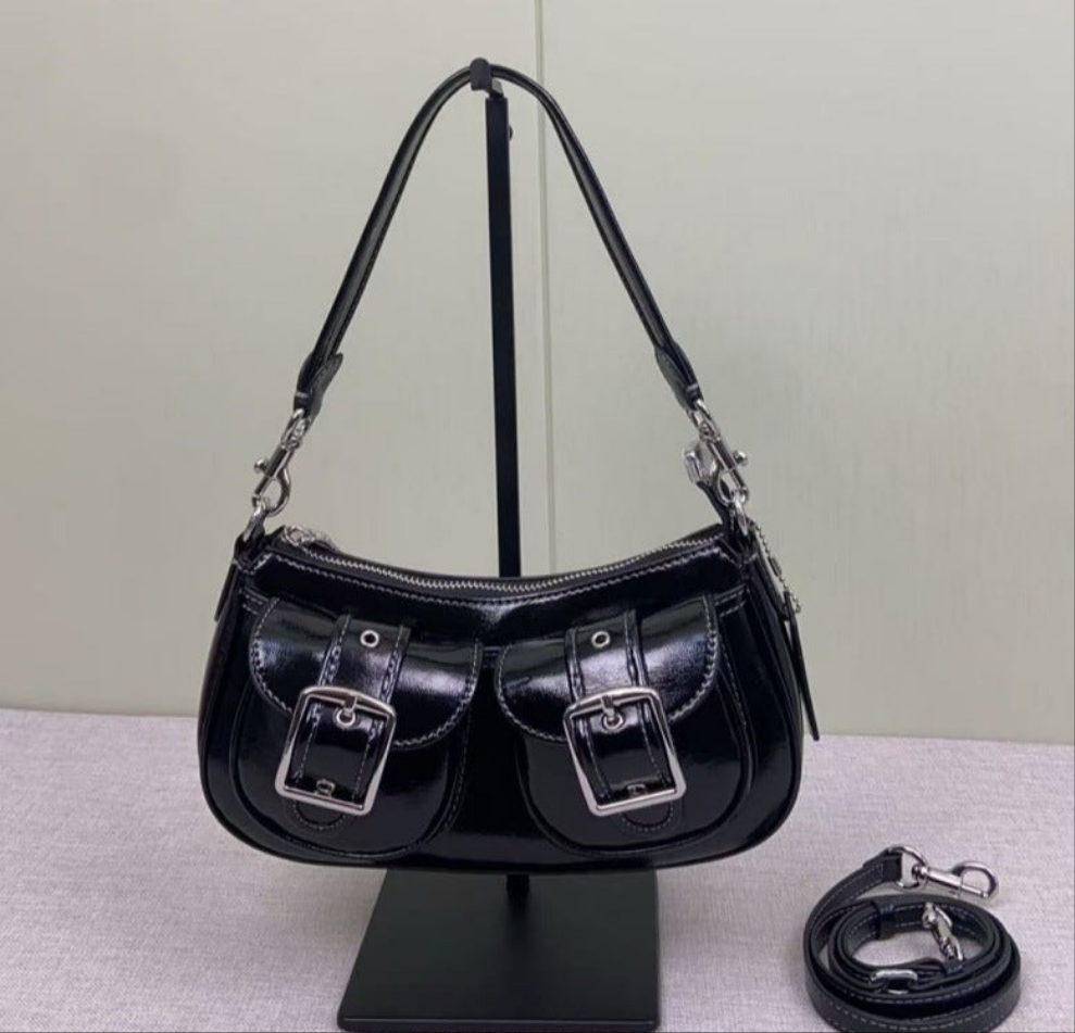 The new underarm bag with fleece spliced one-shoulder hand straddle bag. - Grace Beauty H&C 