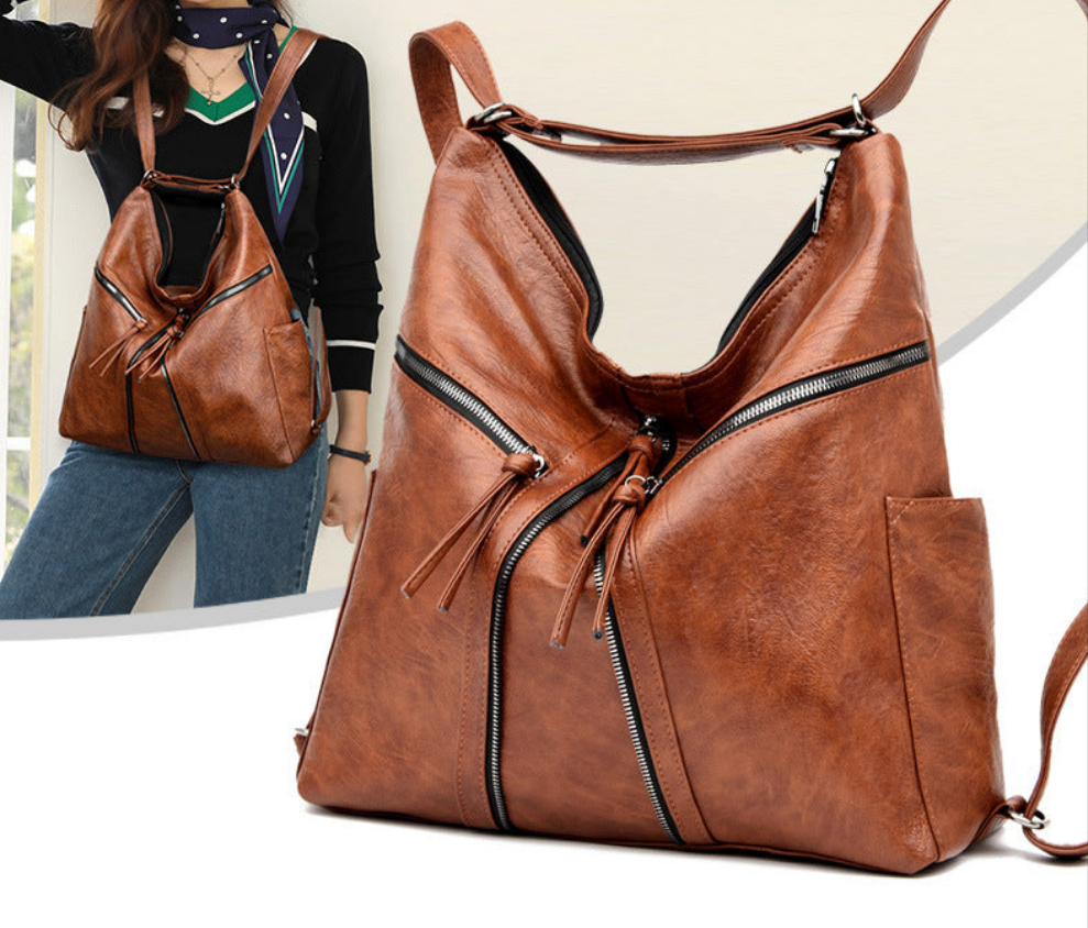 Soft Leather Versatile Leisure Shoulder Bag Multifunctional Backpack - Grace Beauty H&C 