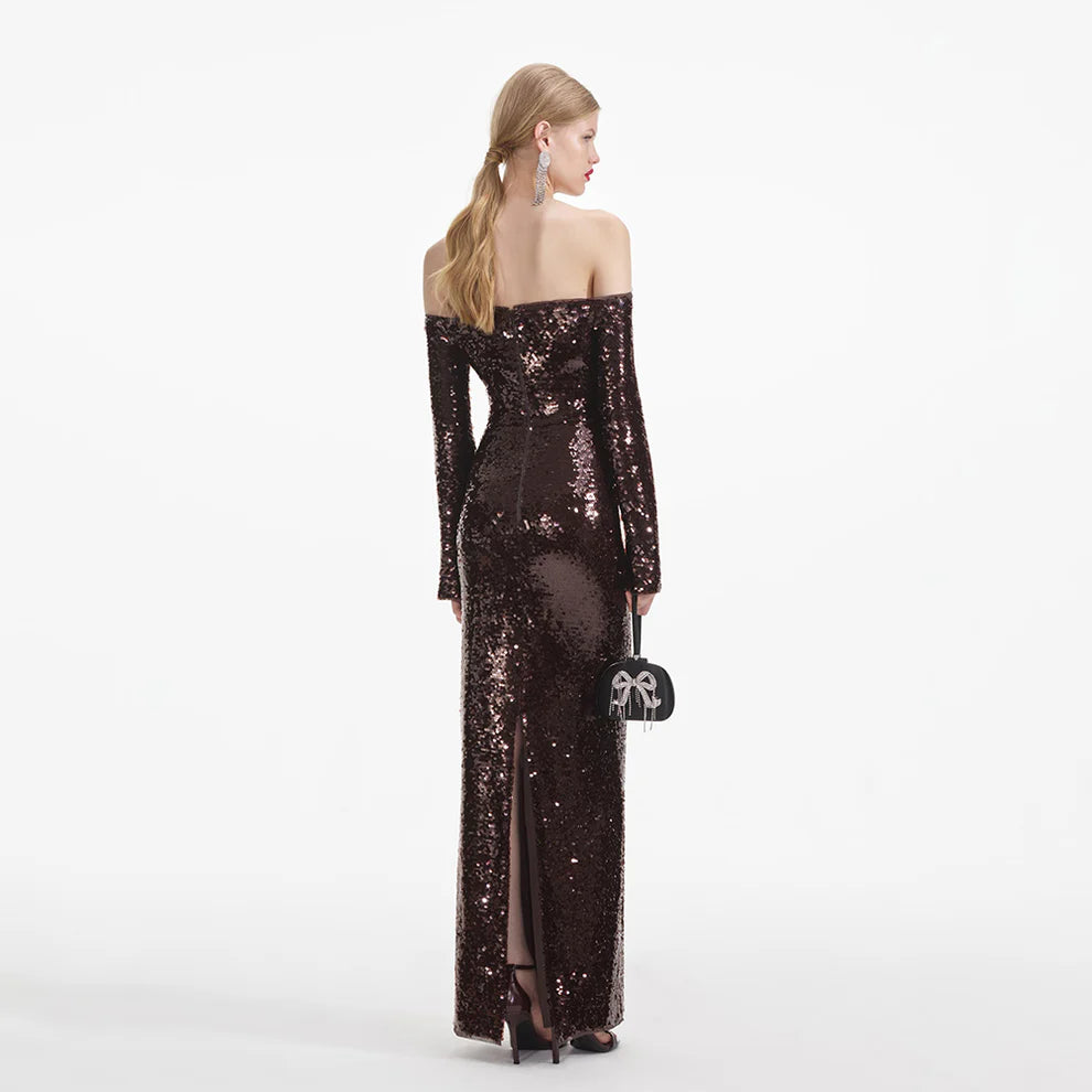 Maxi Dress Long Sleeves and Sequins - Grace beauty H&C 