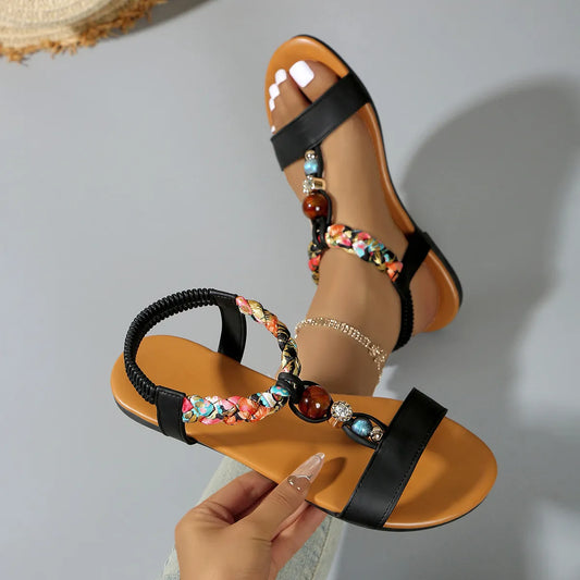 Open Toe Flats Sandals - Grace Beauty H&C 