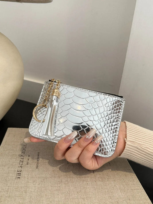 PU Leather Tassel Trim Card Case – Chic Wallet for Cards & Cash - Grace Beauty H&C 