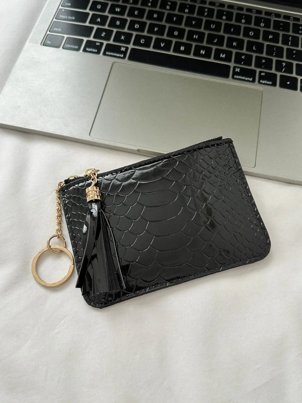 PU Leather Tassel Trim Card Case – Chic Wallet for Cards & Cash - Grace Beauty H&C 