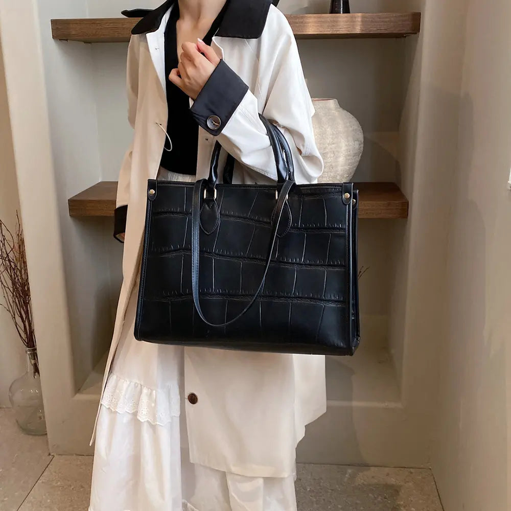 PU Leather Tote Bag for Women – Everyday Shoulder Handbag - Grace Beauty H&C 