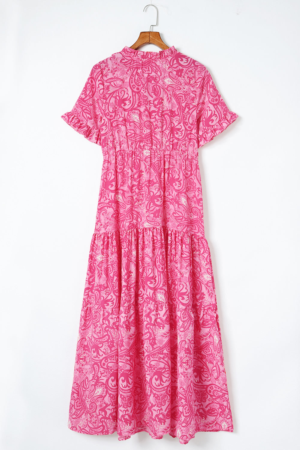 Paisley Print Flounce Sleeve Maxi Dress - Grace Beauty H&C 